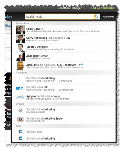 LinkedIn Search screenshot